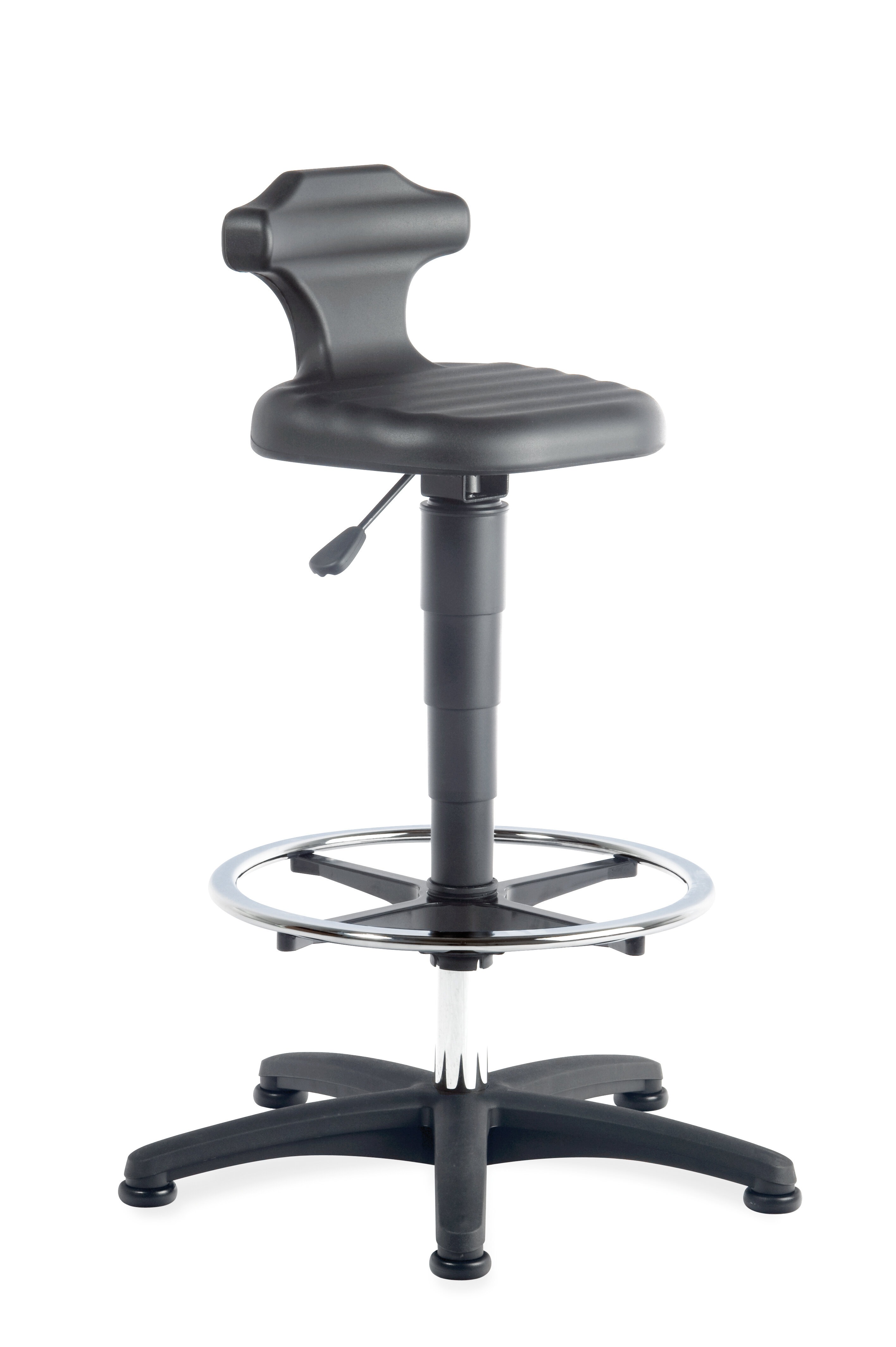 Treston Black Plastic Desk Chair, 120 kg Weight Capacity