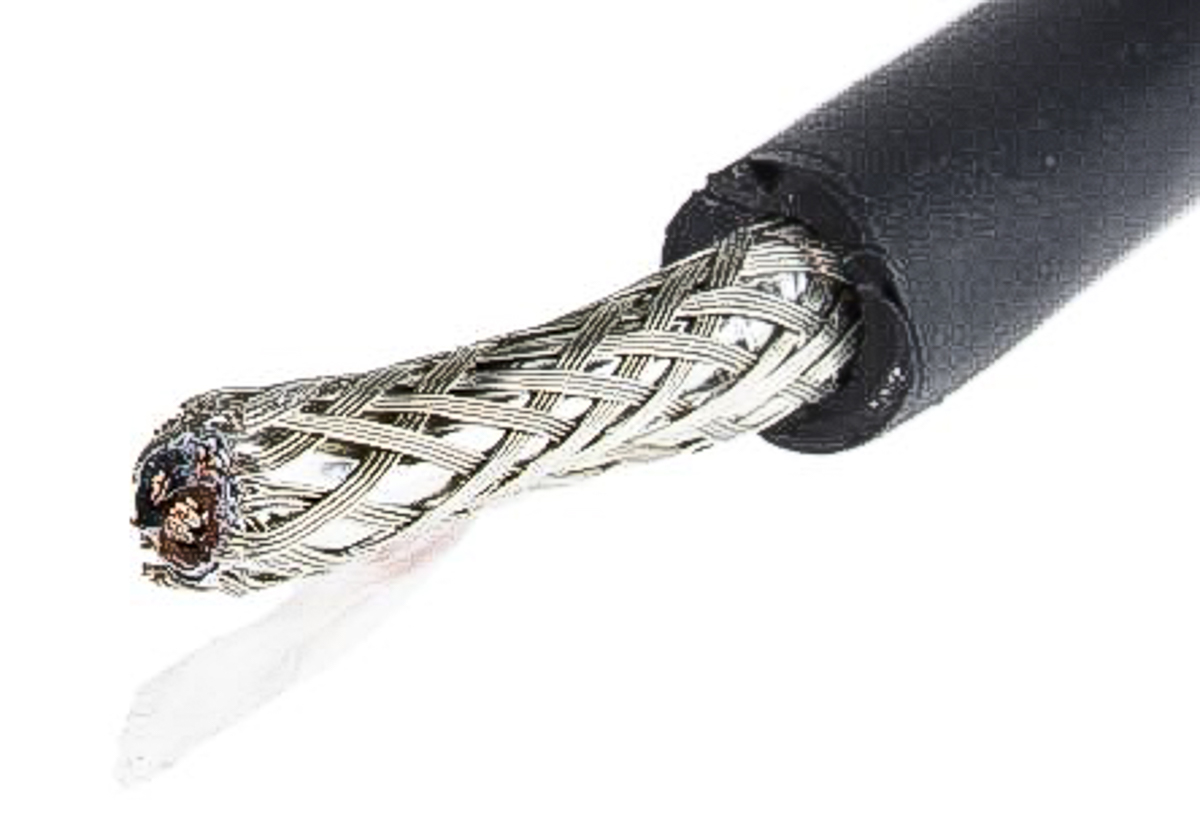 25152-bk005 Alpha Wire Xtra-Guard 2 Performance Cable Control Cable, 2 Cores, 0.56 mm² 20 AWG, Screened, 30 m, Black Polyvinyl
