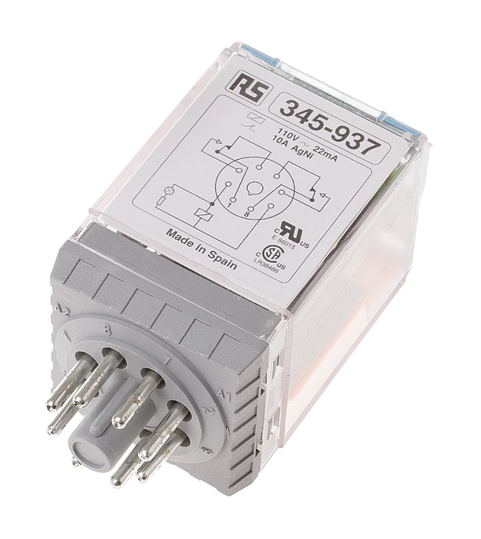 Releco Power Relay, 115V ac Coil, 10A Switching Current, DPDT