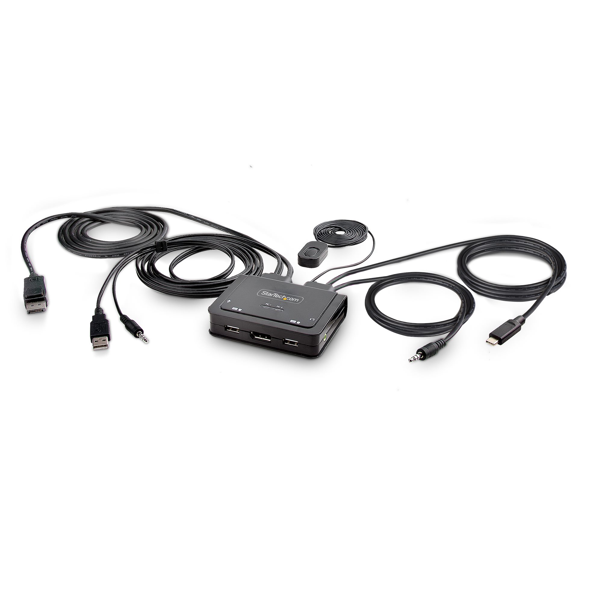StarTech.com 2 Port 1 Displays USB DisplayPort KVM Switch USB C 5120 x 1440 Maximum Resolution