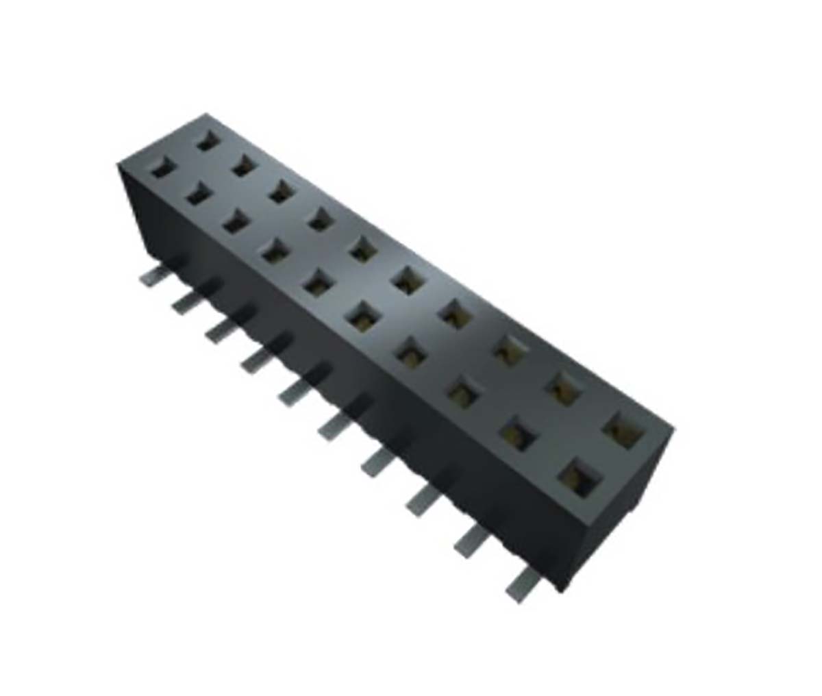 Samtec MMS Series Straight Through Hole Mount PCB Socket, 9-Contact, 1-Row, 2mm Pitch, Solder Termination