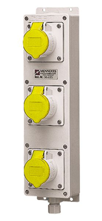 MENNEKES IP44 Yellow Wall Mount, Rated At 16A, 110 V