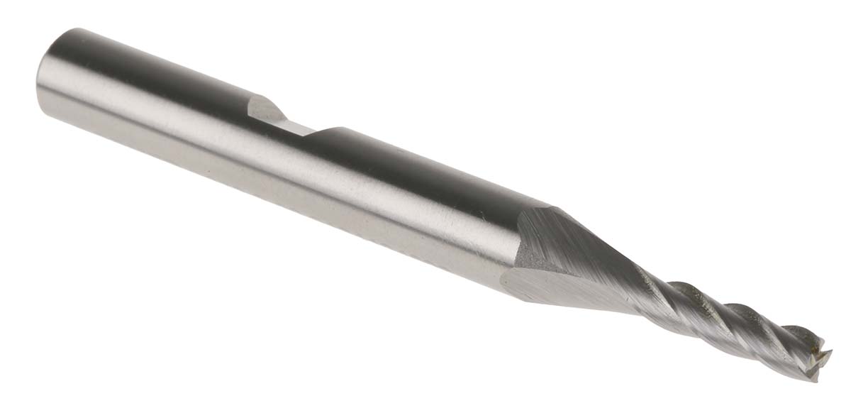 Dormer End Mill, 3 mm Cutter, High Speed Steel, 6mm Shank, 12 mm Cut Length