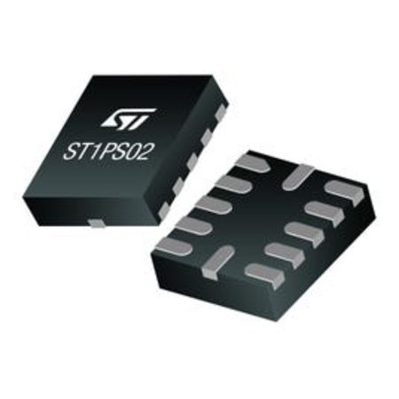 STMicroelectronics, ST1PS02BQTR Step-Down Switching Regulator Dual-Channel 400mA Adjustable 12-Pin, TQFN