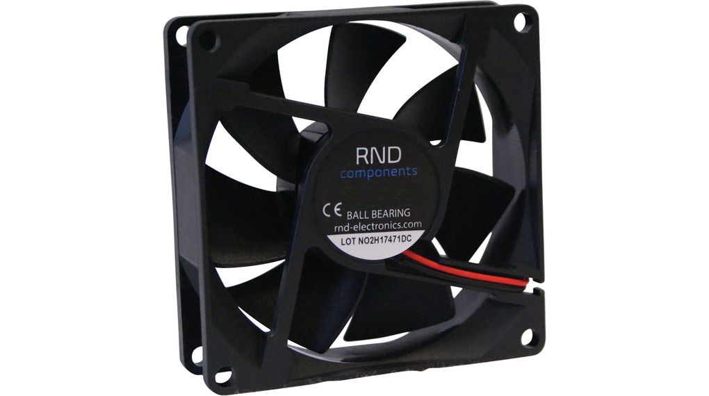 RND Axial Fan, 24 V dc, dc Operation, 54.99cfm, 5.52W, 230mA Max, 80 x 80 x 25mm
