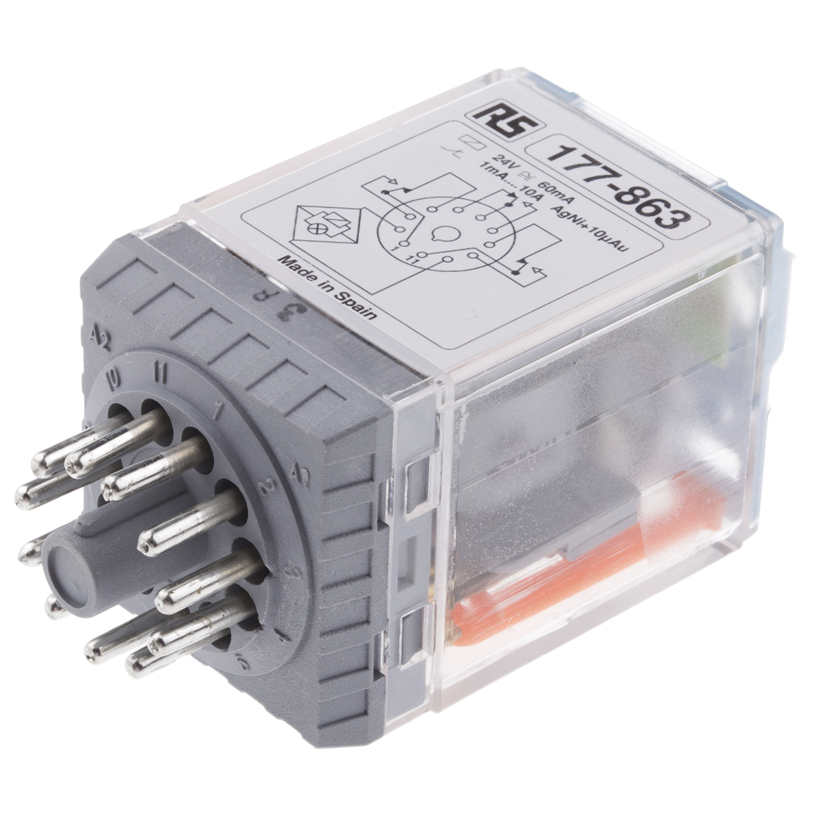 Releco PCB Power Relay, 24V ac/dc Coil, 10A Switching Current, 3PDT