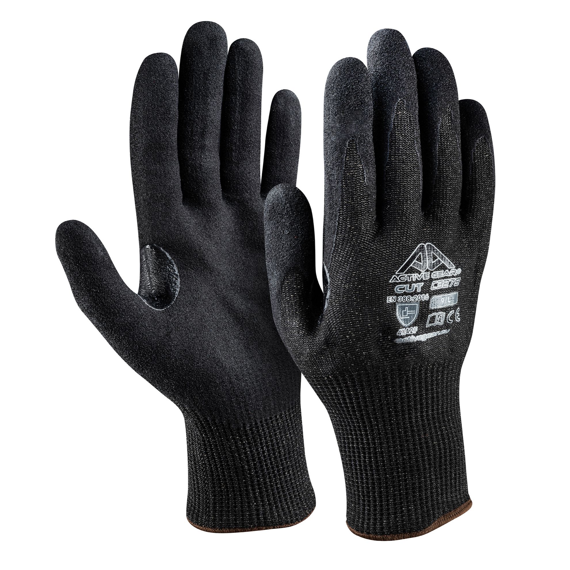 Active Gear C3280 Black Nitrile Work Gloves, Size 8/M, Nitrile Foam Coating