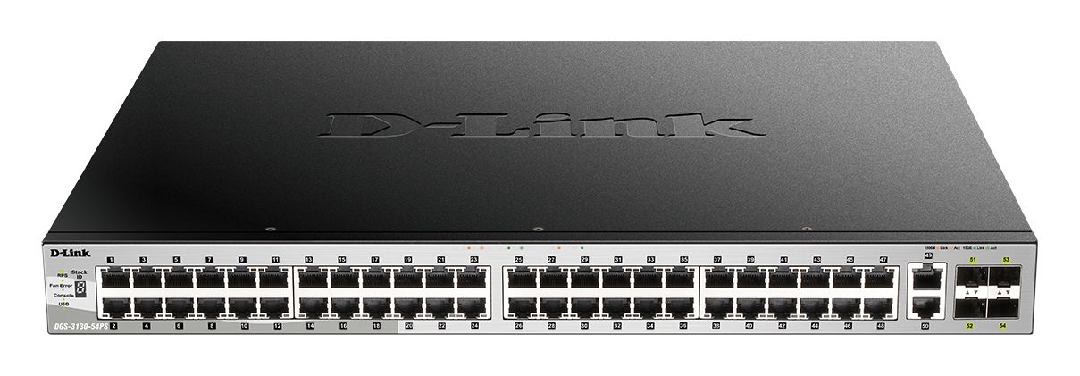 D-Link 54-Port Layer 3 Stackable Managed PoE Switch with 10G Uplinks, Managed 54 Port Network Switch With PoE EU