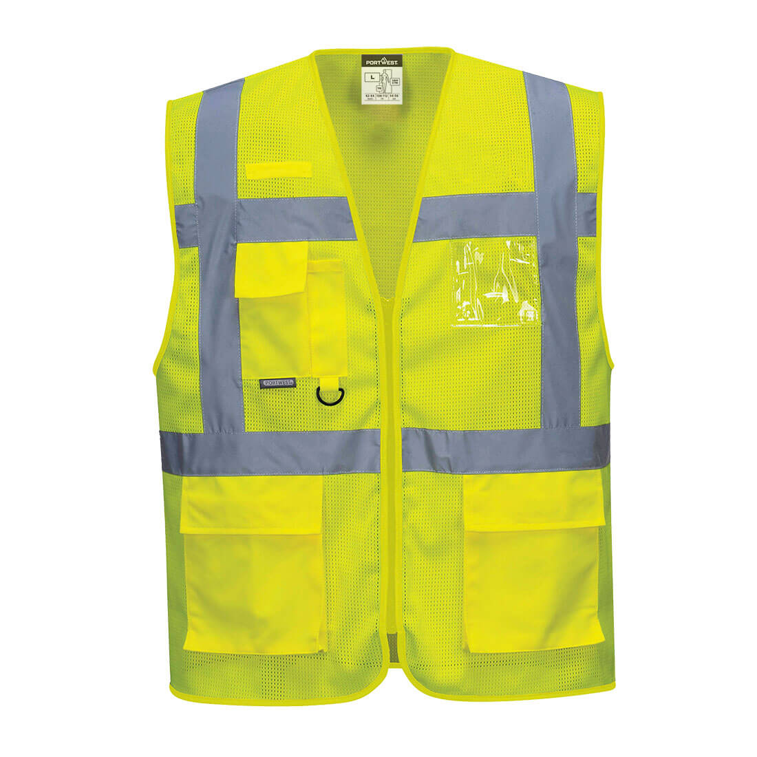 Portwest Yellow Hi Vis Vest 100% Polyester Mesh, XS