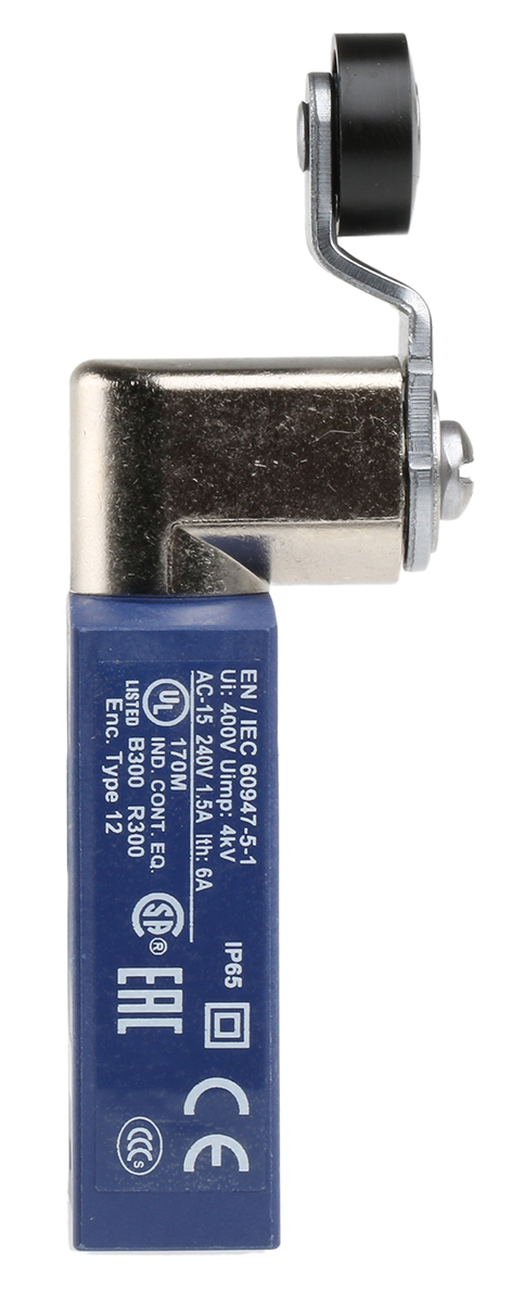 xcmn2115l1 Telemecanique Sensors OsiSense XC Series Roller Lever Limit Switch, NO/NC, IP65, DP, Plastic Housing, 240V ac Max, 6A