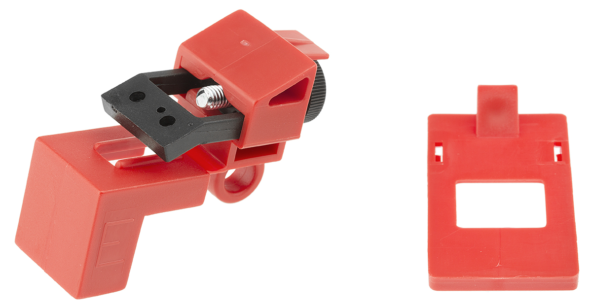 65396 Brady Red PP Universal Circuit Breaker Lockout, 7mm Shackle, 38mm Attachment