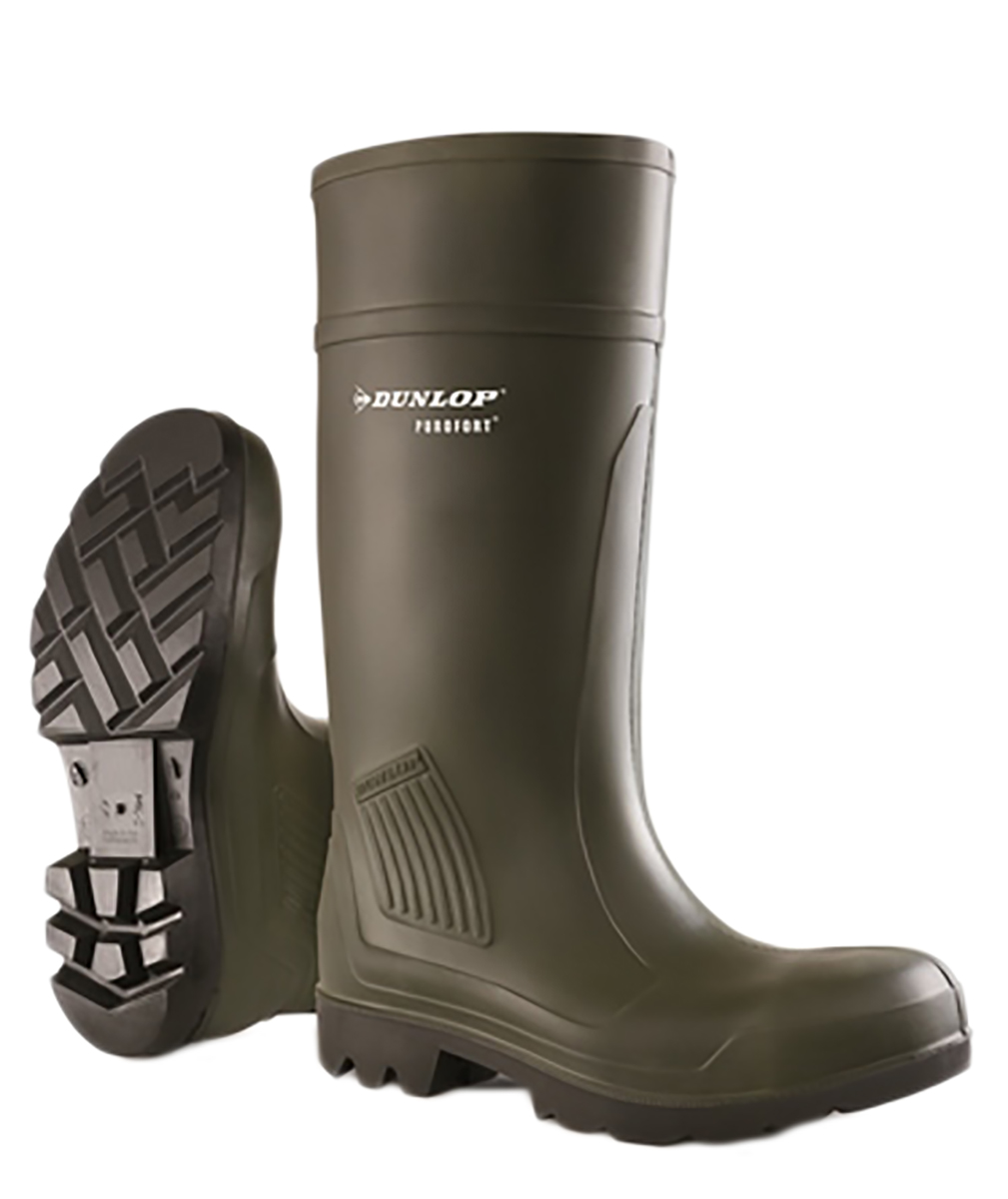 Dunlop Purofort Green Stainless Steel Toe Capped Unisex Safety Boots 6.5, EU 40 EN ISO 20345:2011 S5 CI SRA