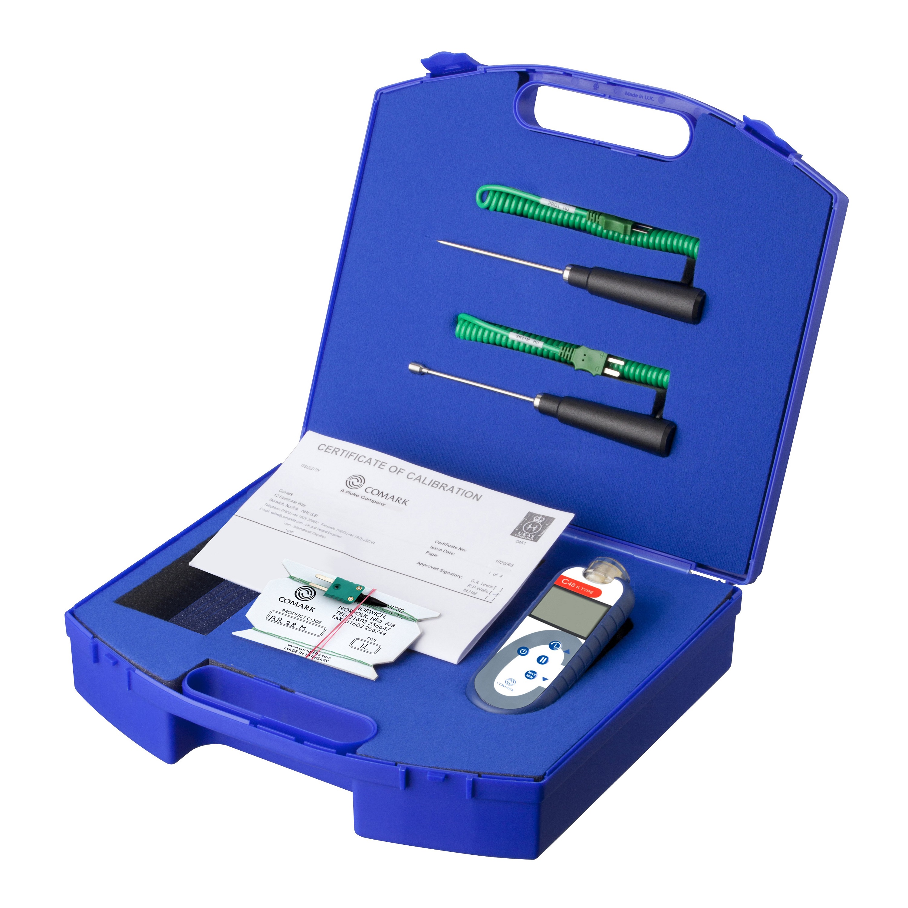 Comark C48C Thermocouple Digital Thermometer, K Probe, 1372 °C Max, ±0.2°C Accuracy