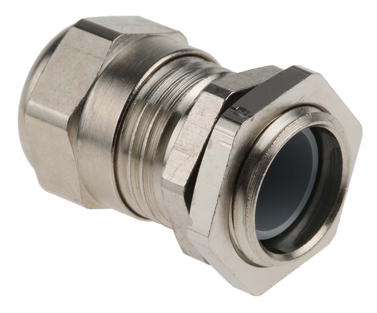 c5009000r SIB SIB-TEC Series Metallic Nickel Plated Brass Cable Gland, PG9 Thread, 4 mm min., 9.5 mm max., IP68