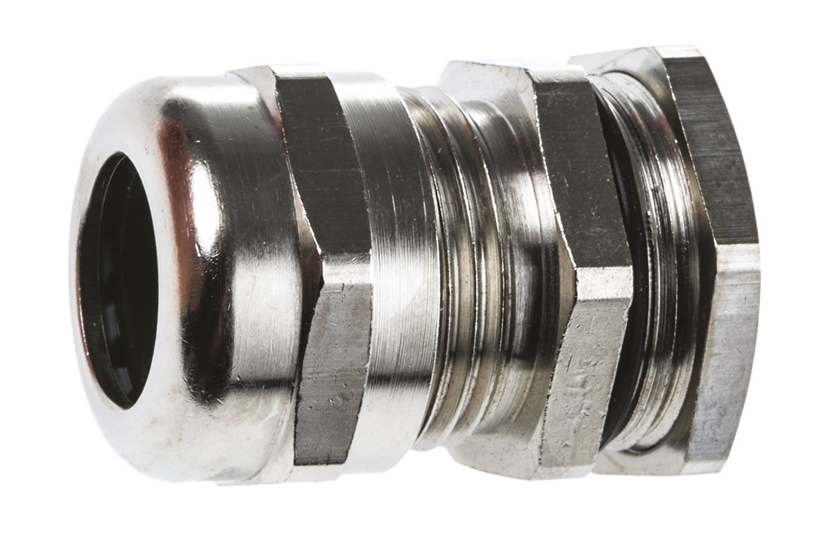 SIB SIB-TEC Series Metallic Nickel Plated Brass Cable Gland, PG13 Thread, 7 mm min., 13 mm max., IP68