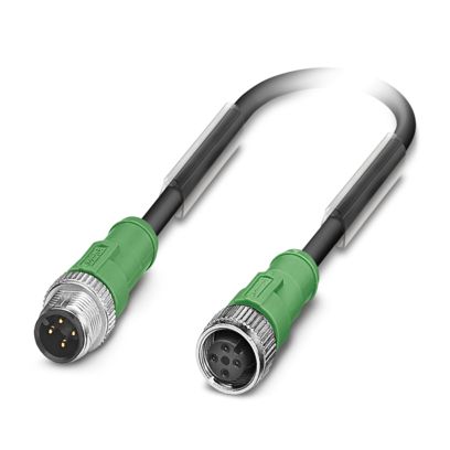 Phoenix Contact 4 way Straight Plug M12 to 4 way Straight Socket M12 Sensor Actuator Cable, 10 m
