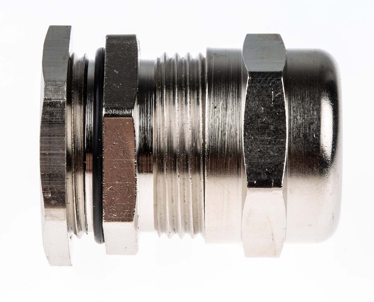 c5016000r SIB SIB-TEC Series Metallic Nickel Plated Brass Cable Gland, PG16 Thread, 8 mm min., 15 mm max., IP68