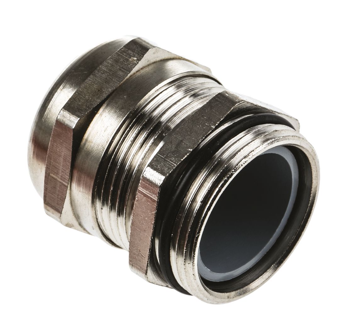 SIB SIB-TEC Series Metallic Nickel Plated Brass Cable Gland, PG21 Thread, 11 mm min., 19 mm max., IP68