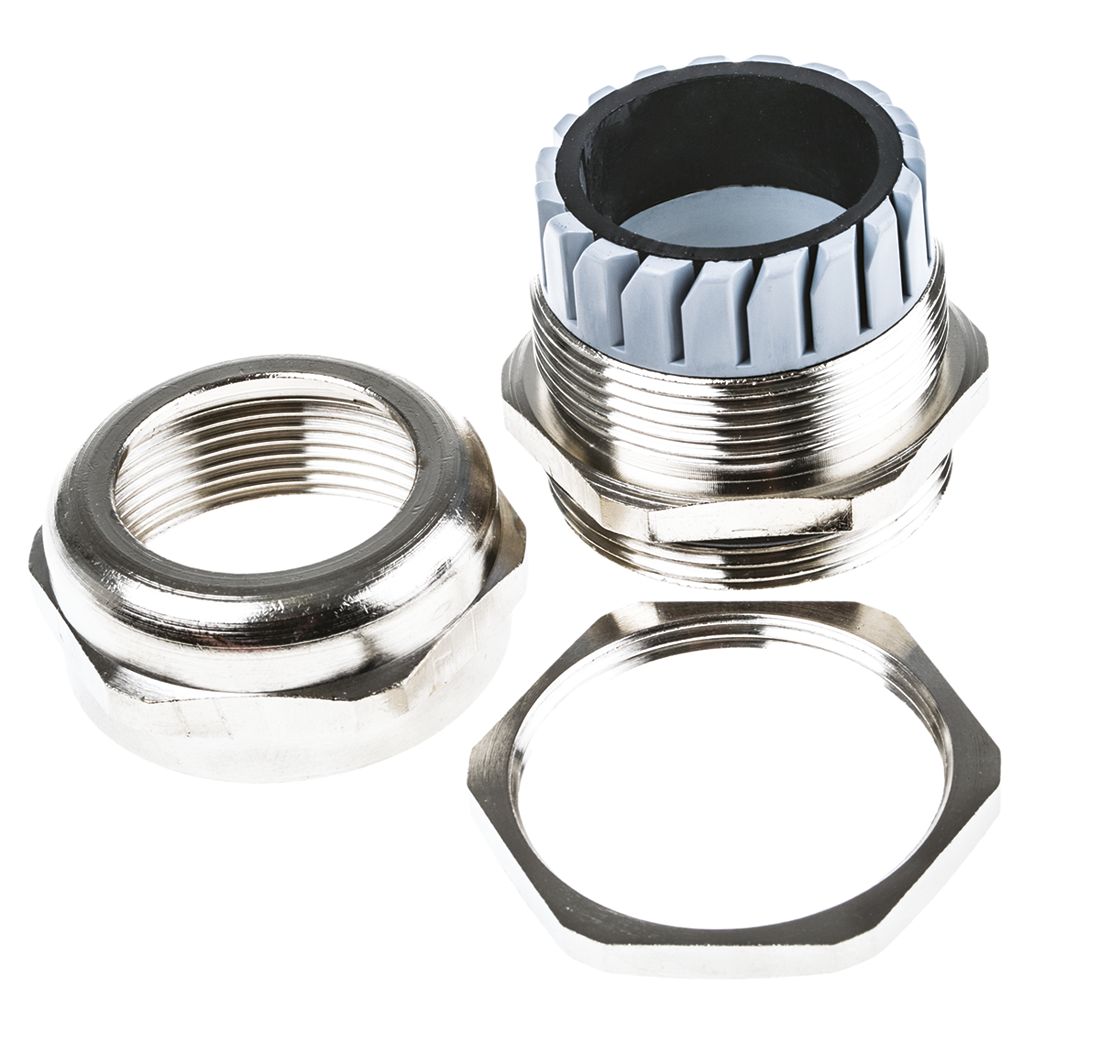SIB SIB-TEC Series Metallic Nickel Plated Brass Cable Gland, PG29 Thread, 16 mm min., 26 mm max., IP68