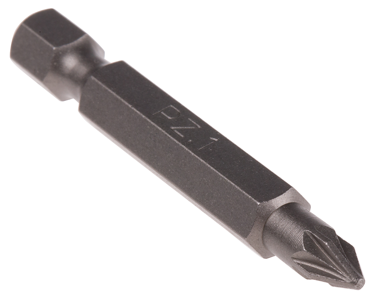 RS PRO Pozidriv Screwdriver Bit, PZ1 Tip, 1/4 in Drive, 50mm Overall