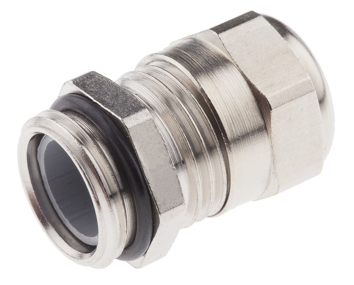 c5216000r SIB SIB-TEC Series Metallic Nickel Plated Brass Cable Gland, M16 Thread, 4 mm min., 9.5 mm max., IP68