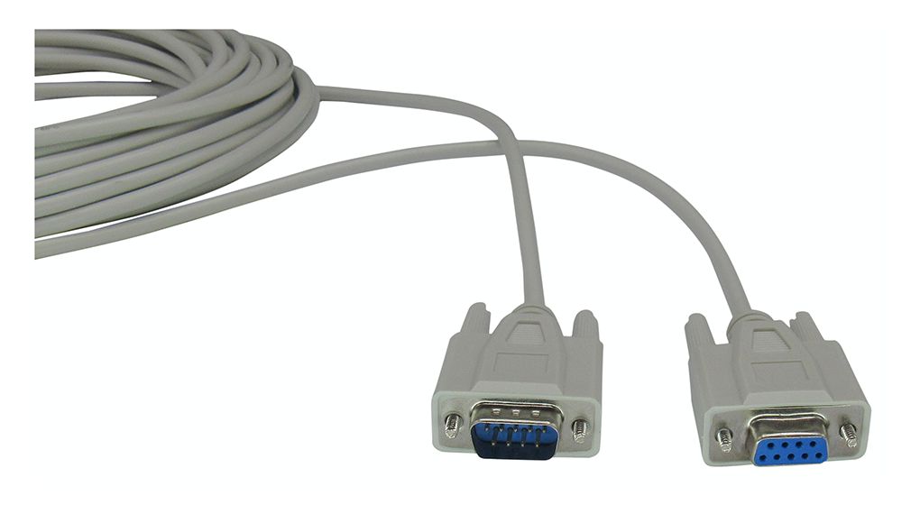 D-sub cable 10 m Beige 9-Pin M/F