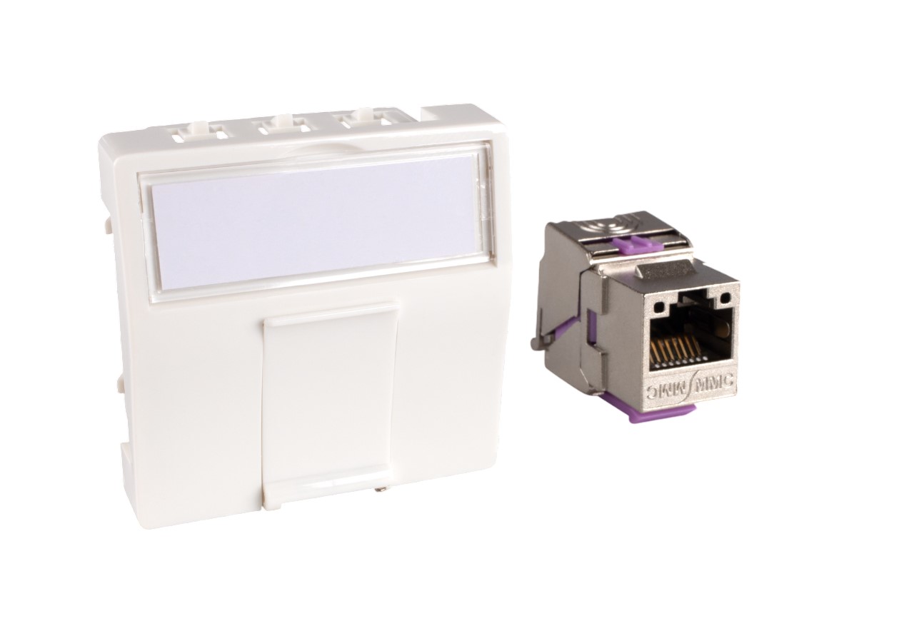 CAE Multimedia Connect BC6AFS Series Female RJ45 Connector, Tool-less Cable Mounting, Cat6EA Straight