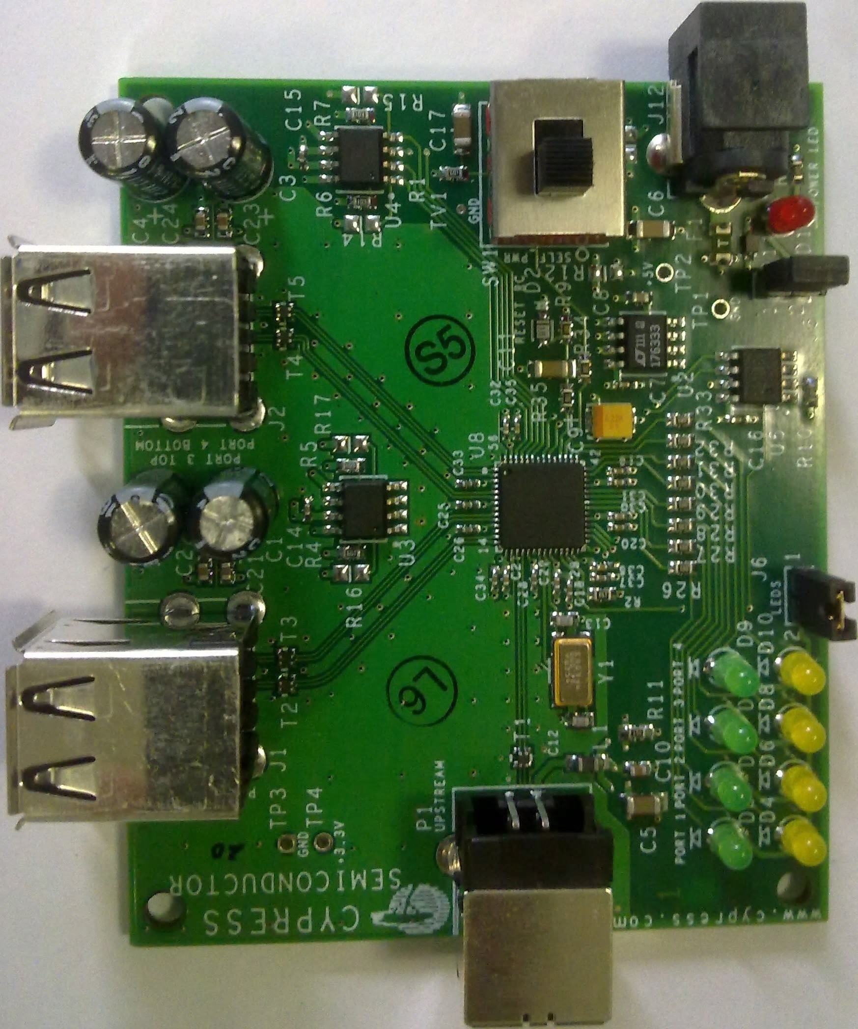 Infineon High-Speed Low-Power USB 2.0 Compliant 4-Port Hub HX2LP for Developing a Fixed-Function, Low-Power 4-Port USB