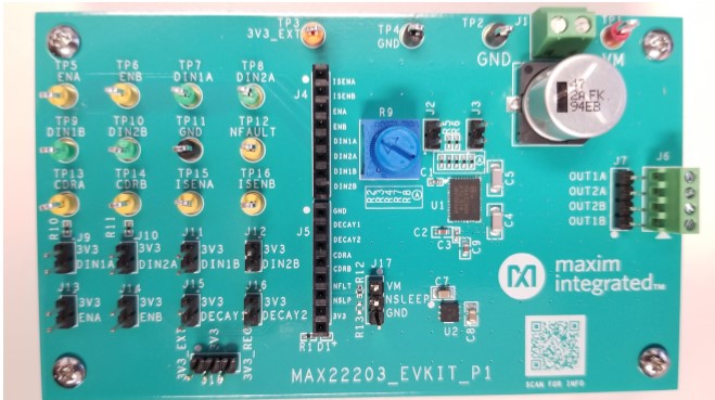 Maxim Integrated MAX22203 Evaluation Kit Half-Bridge Driver for MAX22203 Motor Driver for DC Motors or Single Stepper