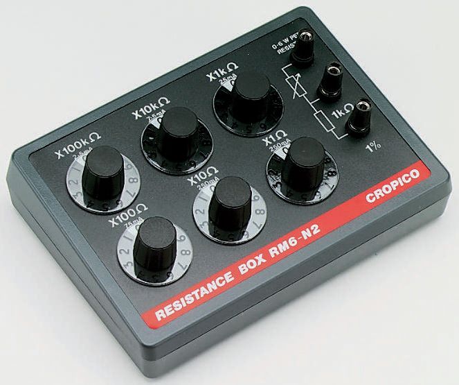 Cropico RM6-N2, Decade Box, Box Type Resistance, Resistance Resolution 1Ω, Best Maximum Resistance Accuracy ±1%
