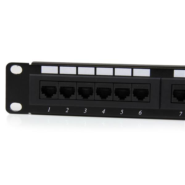 c6panel24 StarTech.com Cat6 24 Port RJ Patch Panel 1 U Black