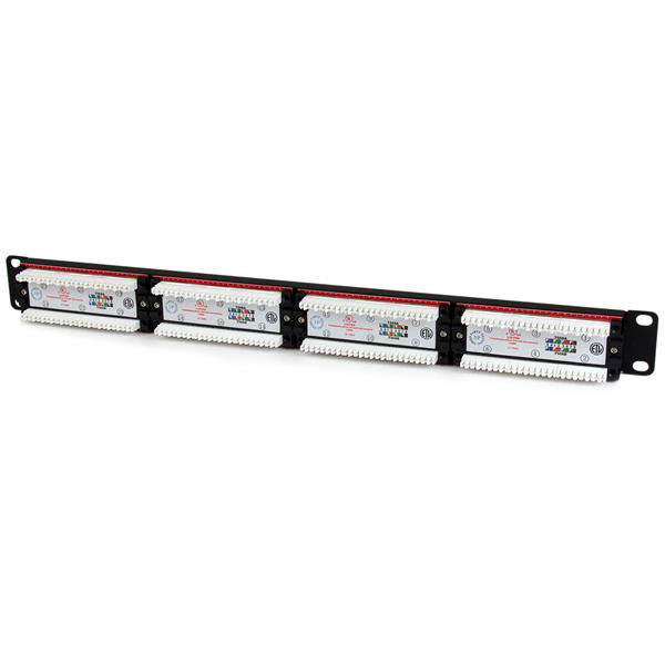 c6panel24 StarTech.com Cat6 24 Port RJ Patch Panel 1 U Black