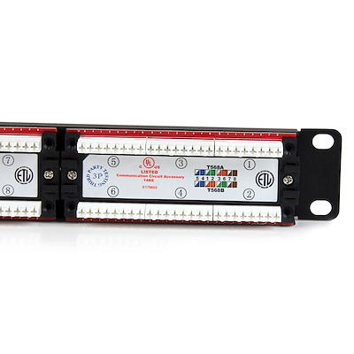 c6panel24 StarTech.com Cat6 24 Port RJ Patch Panel 1 U Black