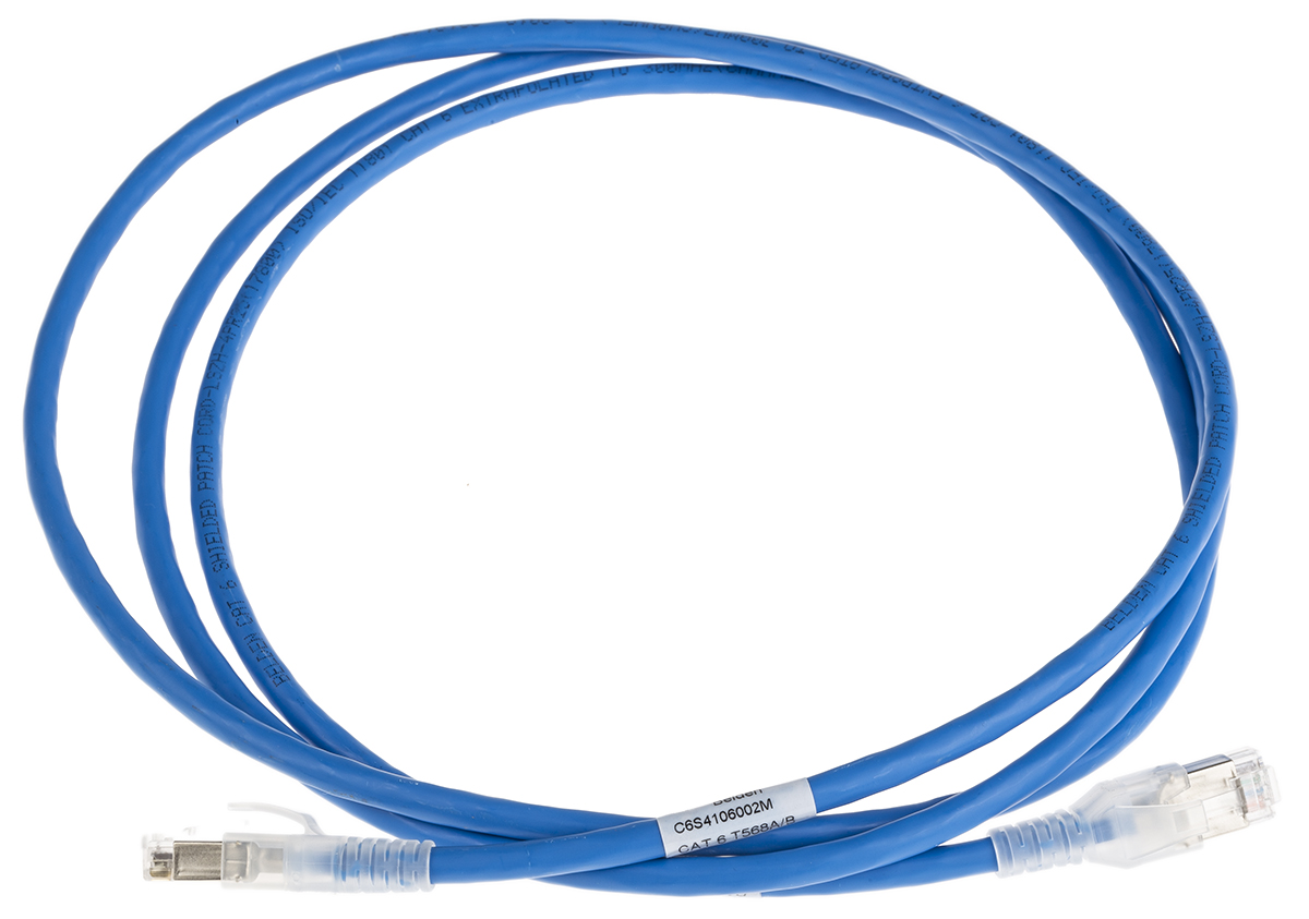 c6s4106002m Belden C6S4106002M Cat6 Ethernet Cable, 2 m, Blue, Shielded Screened Low Smoke Zero Halogen Sheath