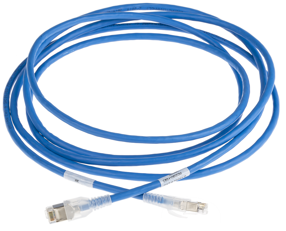 c6s4106003m Belden C6S4106003M Cat6 Ethernet Cable, 3 m, Blue, Shielded Screened Low Smoke Zero Halogen Sheath