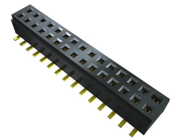 Samtec CLM Series Horizontal Surface Mount Socket Strip, 30-Contact, 2-Row, 1mm Pitch, Through Hole Termination