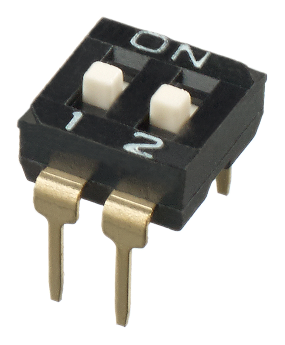 APEM 2 Way Through Hole DIP Switch SPST, Raised Actuator Slide Actuator