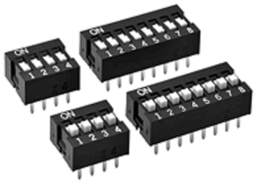 Omron 4 Way Through Hole DIP Switch SPST, Flat Actuator, IP40