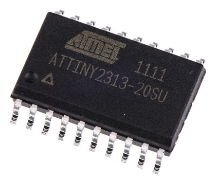 Microchip ATTINY2313-20SU, 8 bit AVR, ATTINY2313 Microcontroller, 20 MHz, 2kB FLASH, 20-Pin SOIC