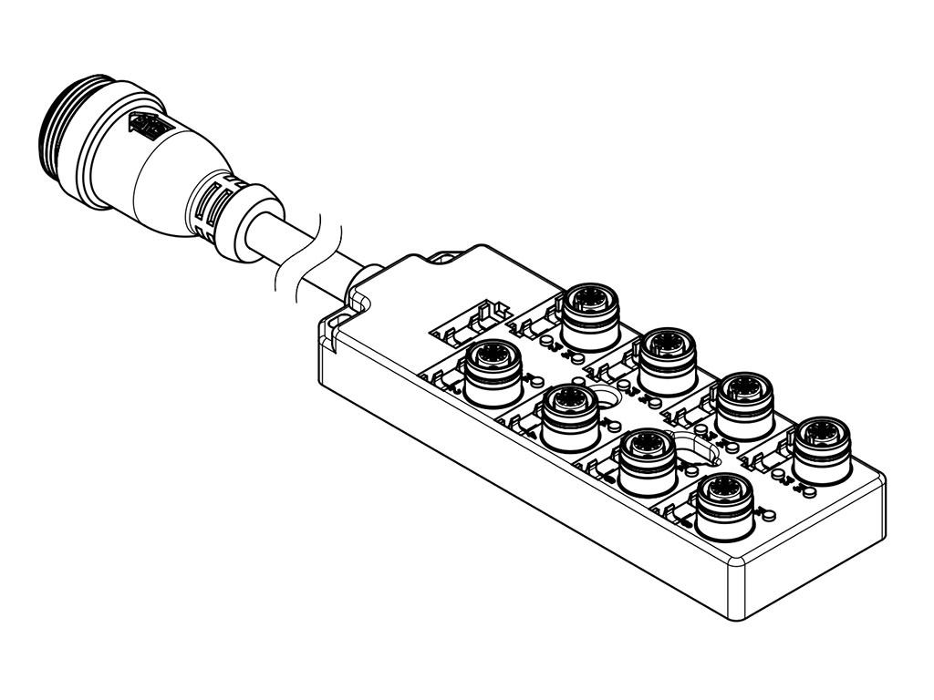Brad from Molex 120119 Series Sensor Box, 300mm cable, 5 way