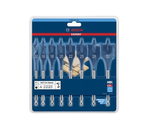 Bosch 6-Piece Flat Wood Drill Bit Set for Wood, 25mm Max, 13mm Min