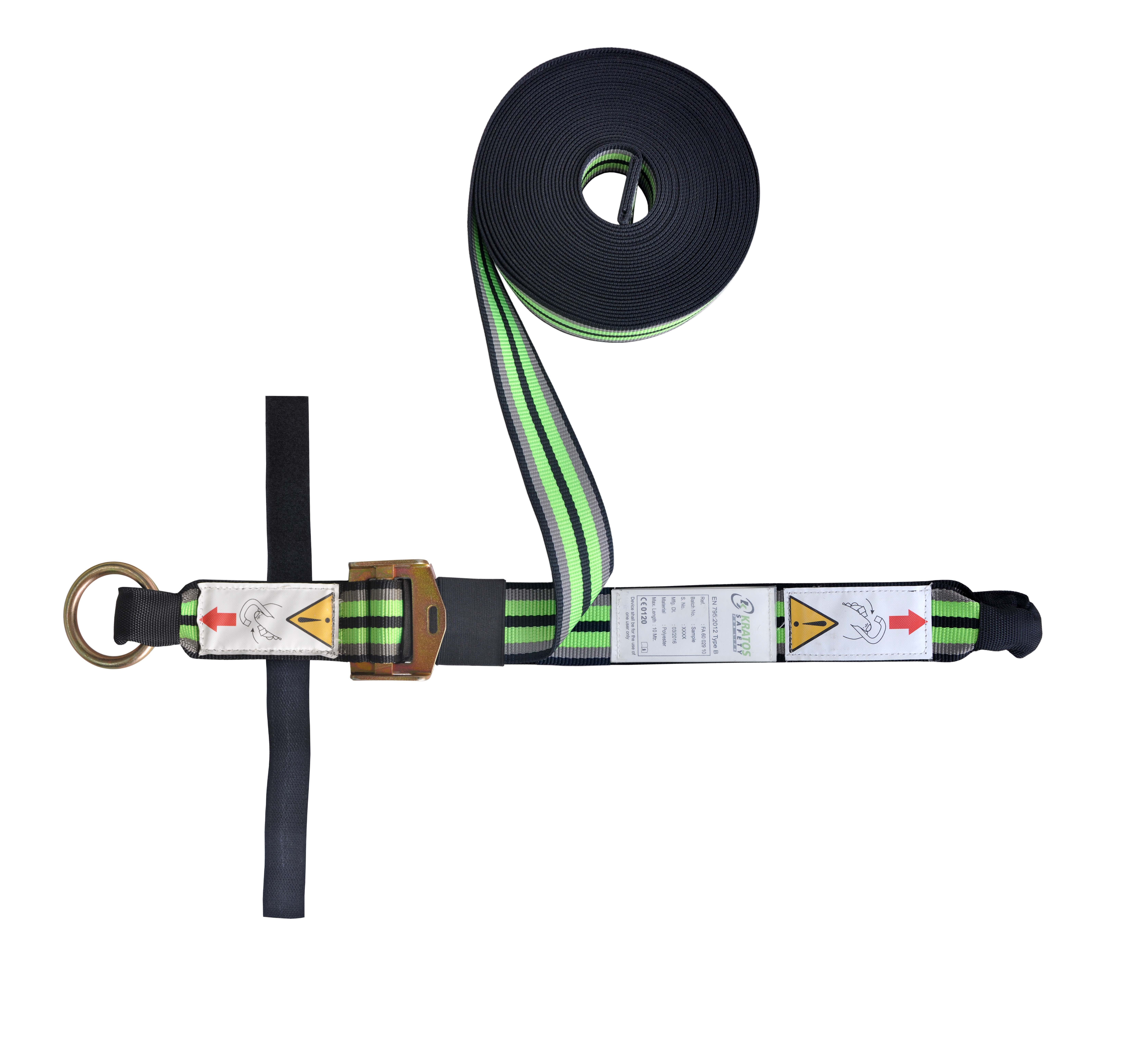 KRATOS SAFETY 10m Restraint Adjustable Lanyard Karabiner Single