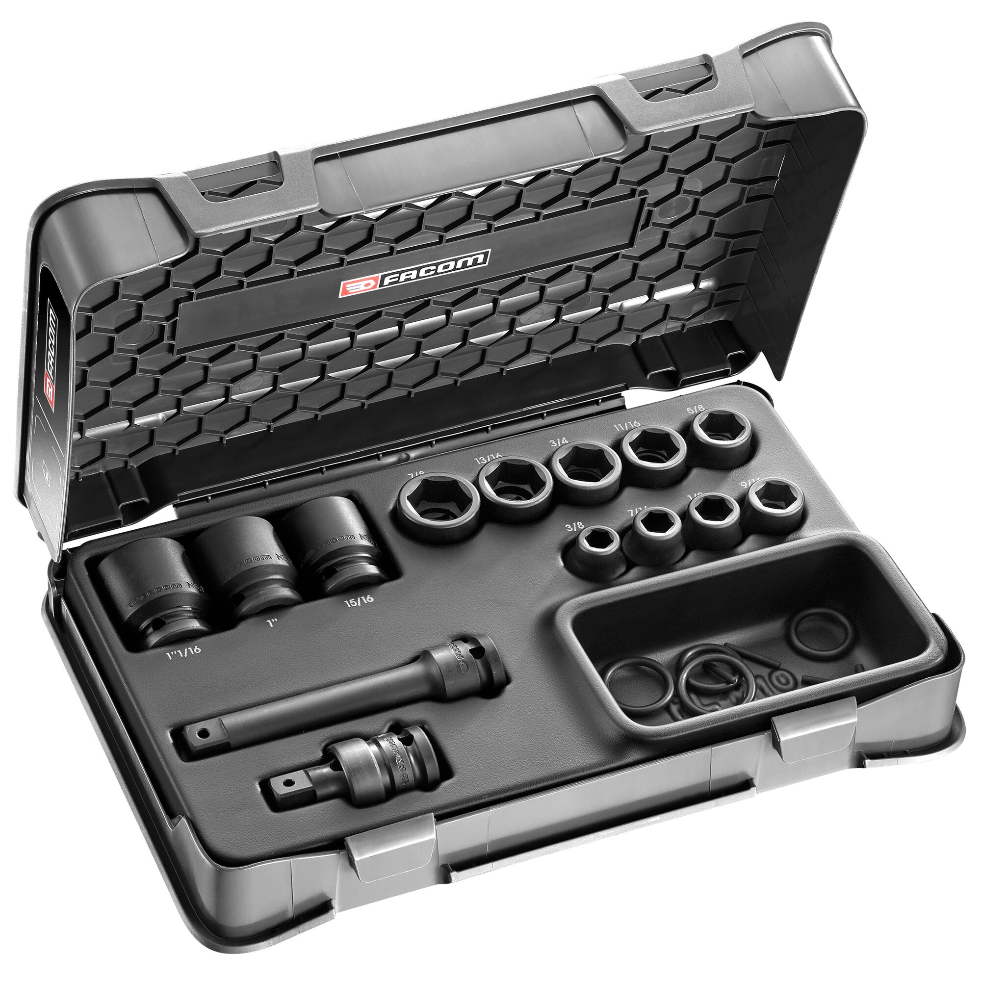 Facom 3/8" , 7/16" , 1/2" , 9/16" , 5/8" , 11/16" , 3/4" , 13/16" , 7/8" , 15/16" , 1" , 1"1/16", 1/2 in Drive Impact