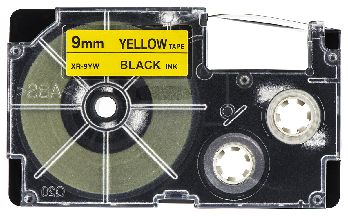 xr-9yw1 Casio Black on Yellow Label Printer Tape, 8 m Length, 9 mm Width