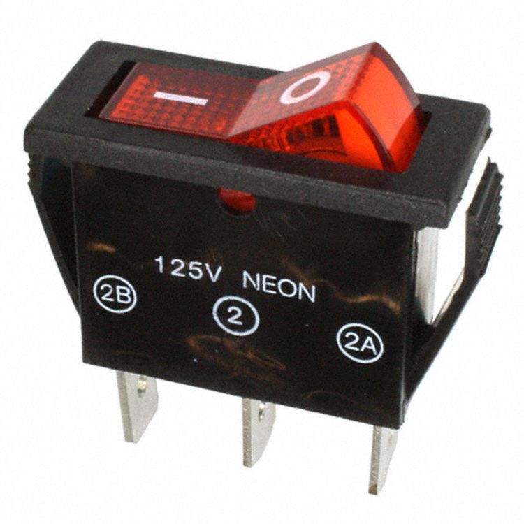C & K Illuminated SPST, On-Off SPST Rocker Switch