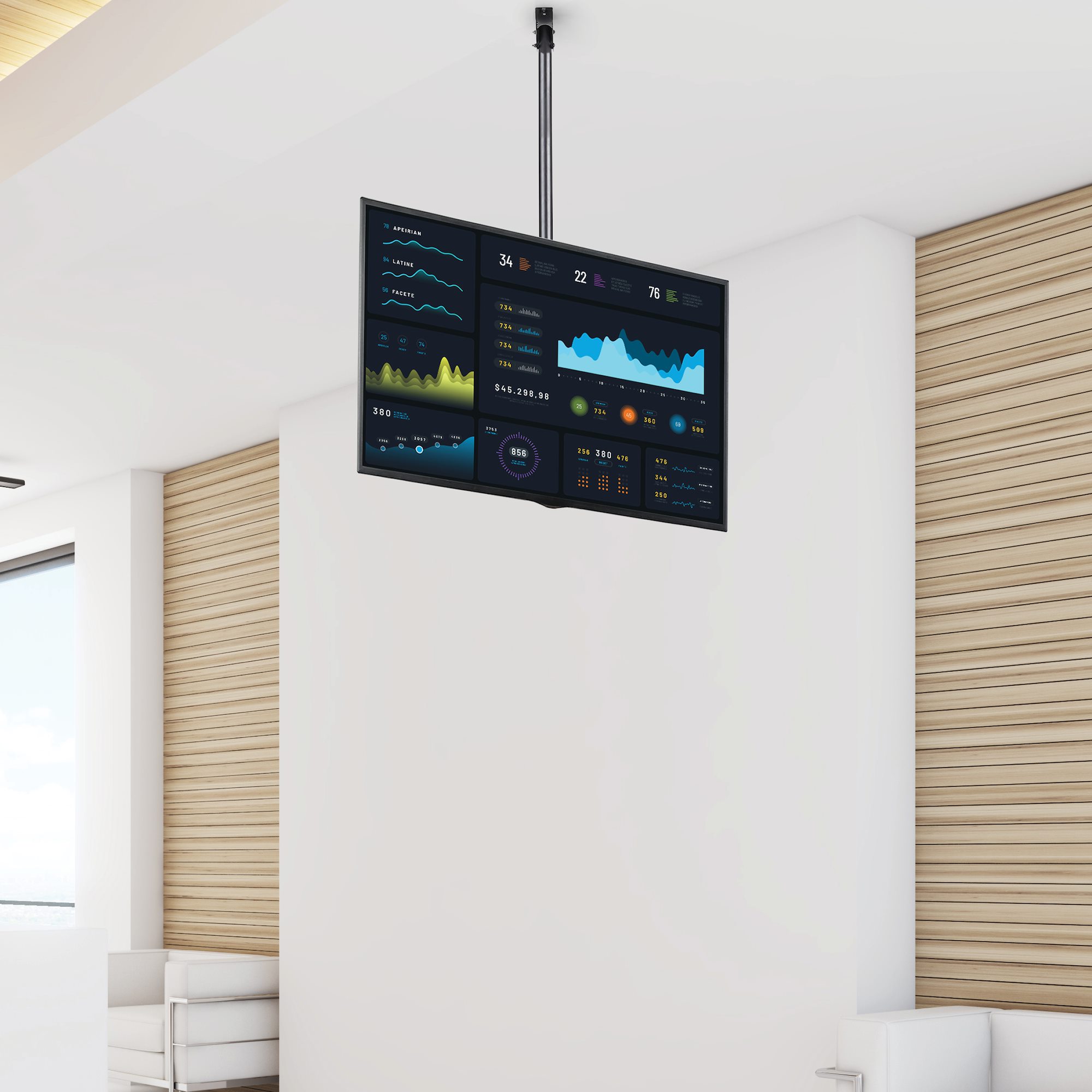 fpceilptblp StarTech.com Ceiling Mounting Monitor Arm for 1 x Screen, 75in Screen Size