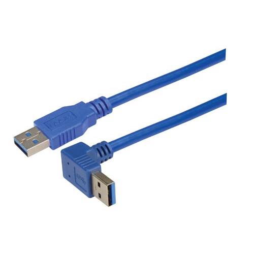 L-Com USB Cable, Male USB to Male, USB 3.0 USB, Blue, 300 mm