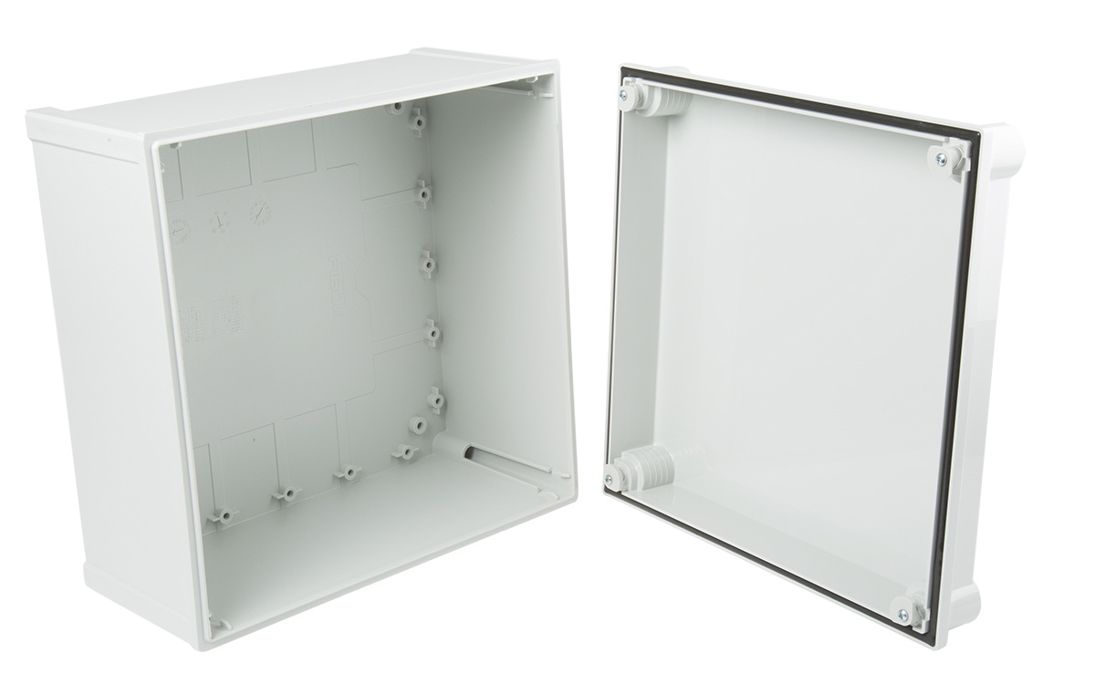Fibox CAB PCQ Series Polycarbonate Wall Box, IP66, IP67, 170 mm x 300 mm x 300 mm