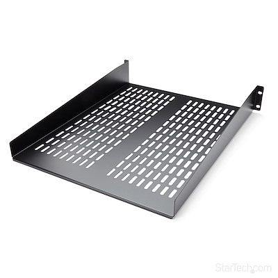 StarTech.com Black Shelf, 2 U, 23kg Load, 482mm x 558 mm