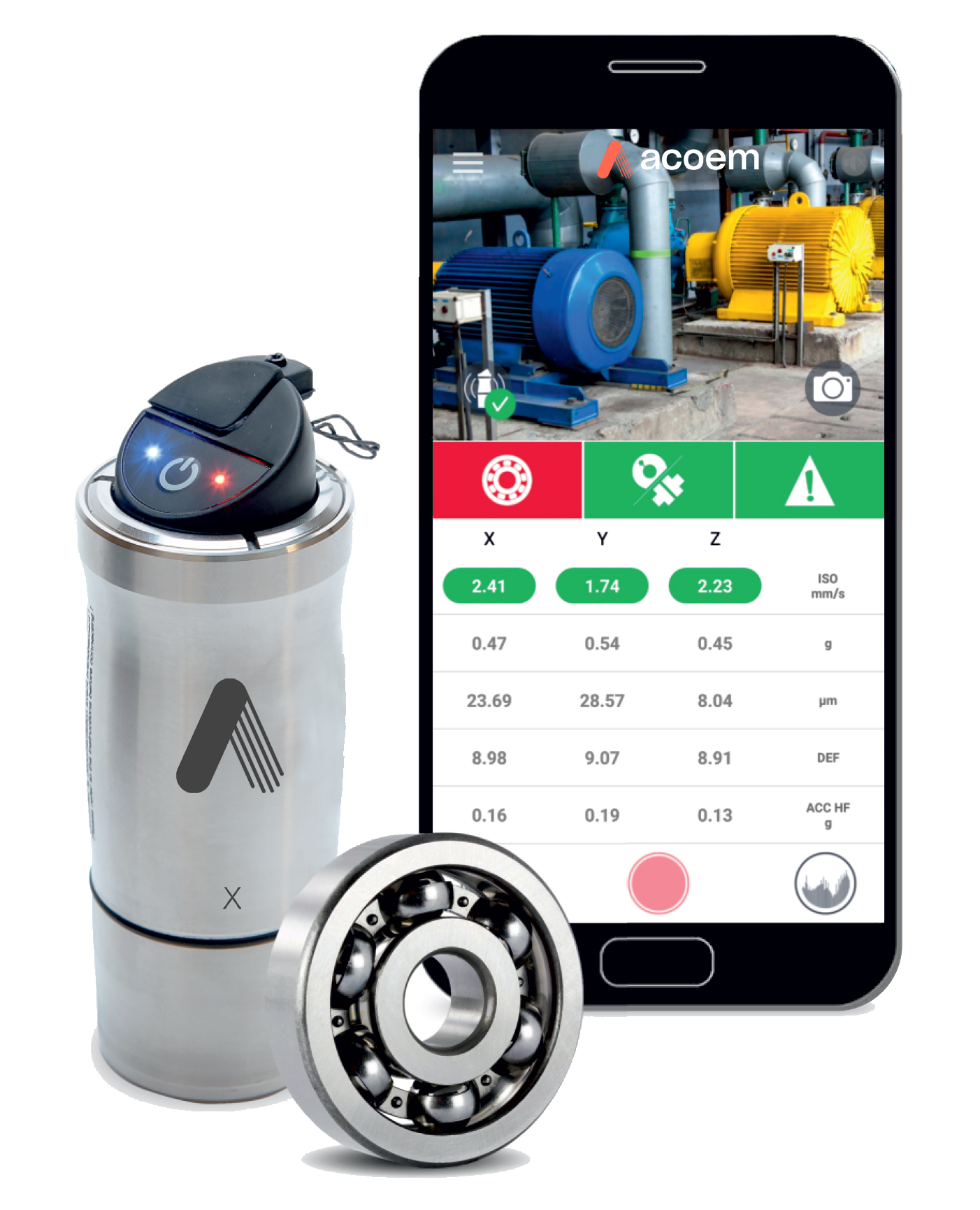 ACOEM Vibration Meter - Acceleration, Displacement, Velocity 3 Axis